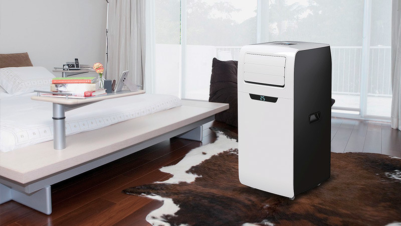 9000BTU Unidades portáteis de ar condicionado de quarto com desumidificador de controle remoto WIFI e modo de sono